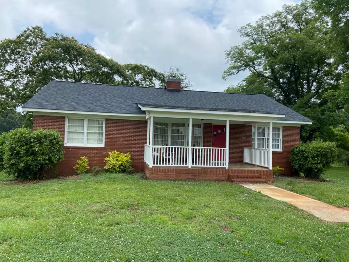 Exterior of Harrison House, the on-property guest house