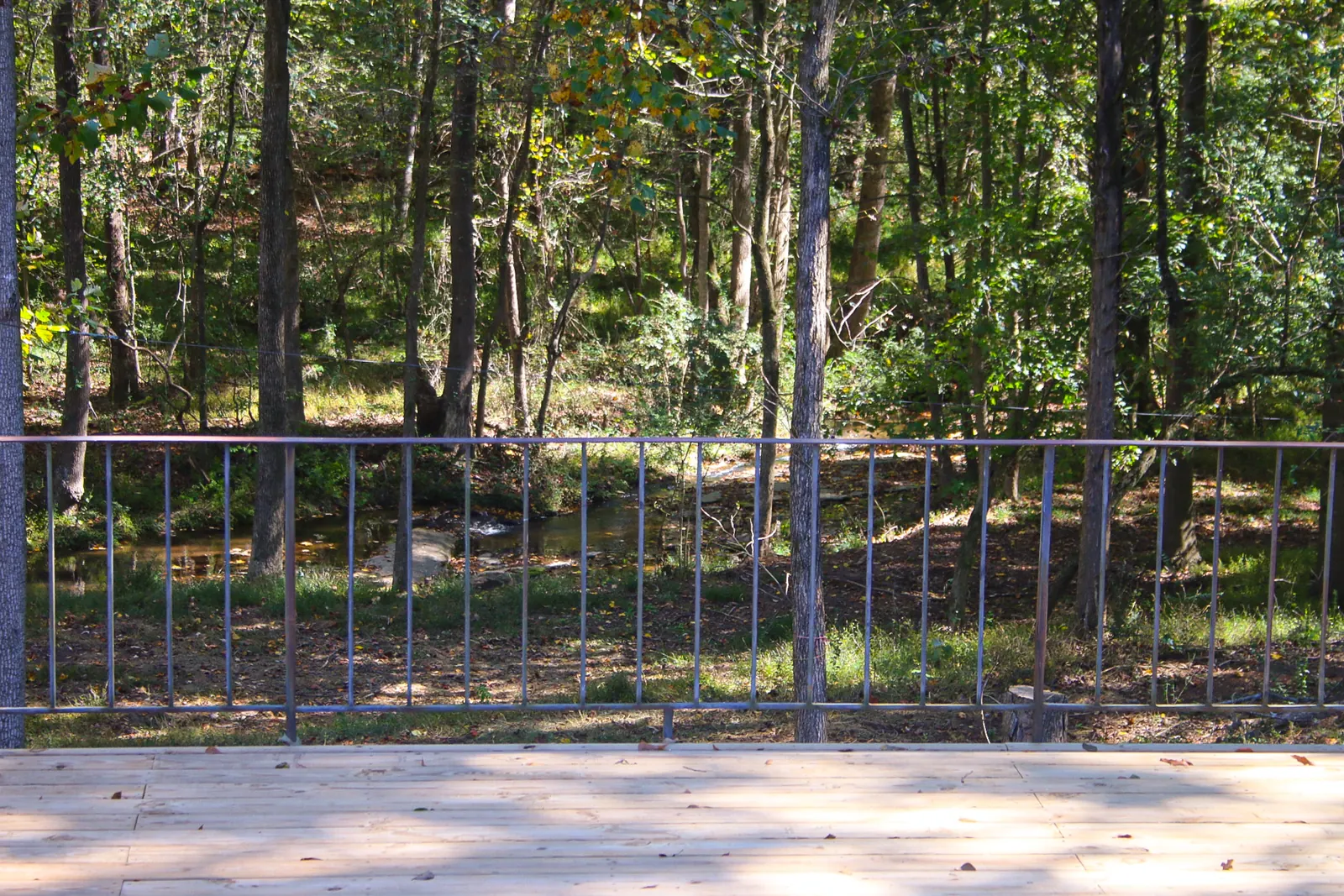 Observation deck above Papa's Creek at The Shed at Papa's Creek, Lavonia Georgia